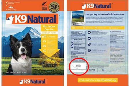 K9 Natural Dog Food Recalled for Listeria Risk