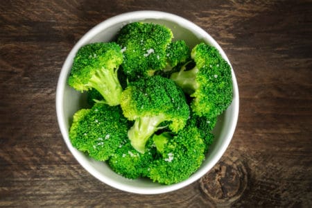 Cooked green broccoli
