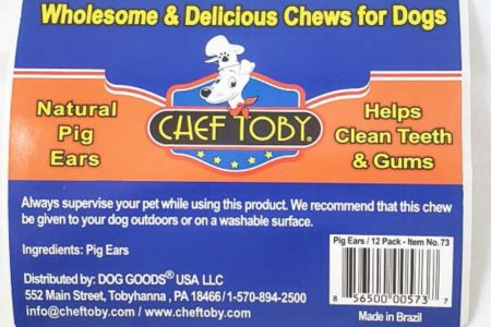 Chef Toby Pig Ear Dog Treats Recalled for Salmonella Risk