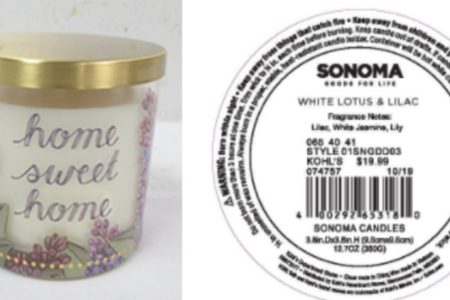 Kohl's Recalls SONOMA 3-Wick Candles for Fire & Burn Hazards