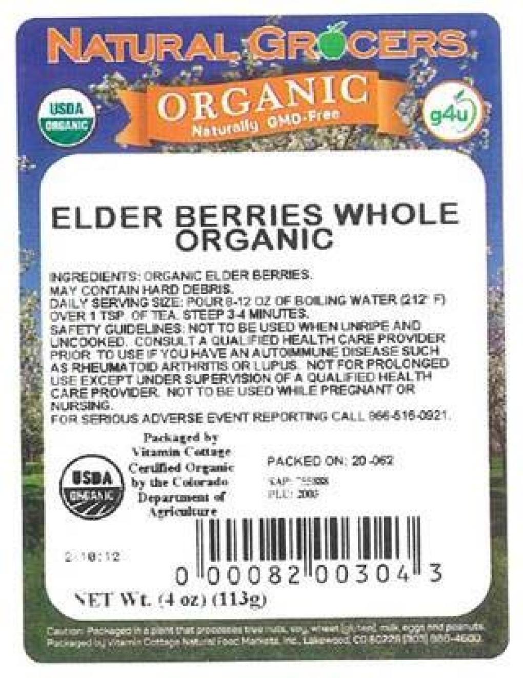 Natural Grocers Organic Elderberries Recalled for Salmonella Risk