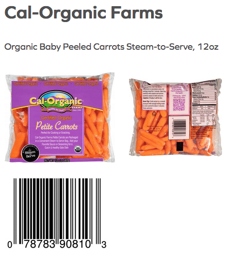 Cal-Organic Carrot Recall for Salmonella