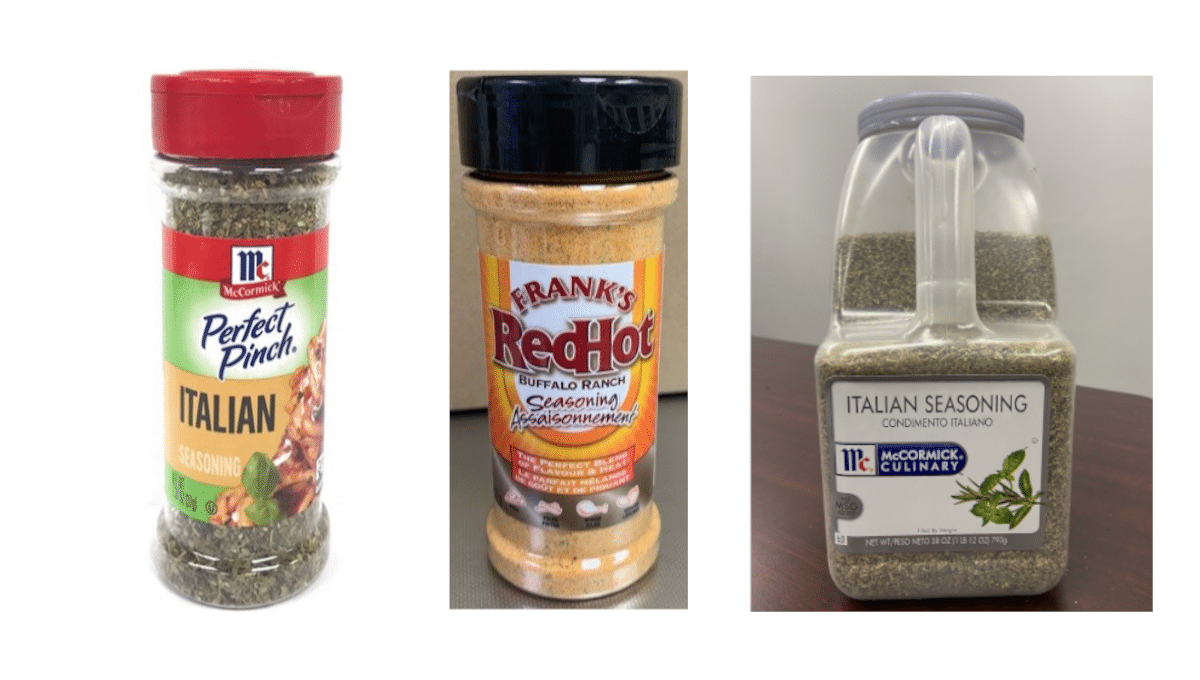 McCormick Italian Seasoning and Frank's RedHot Buffalo Ranch Seasoning Recalled for Salmonella Risk