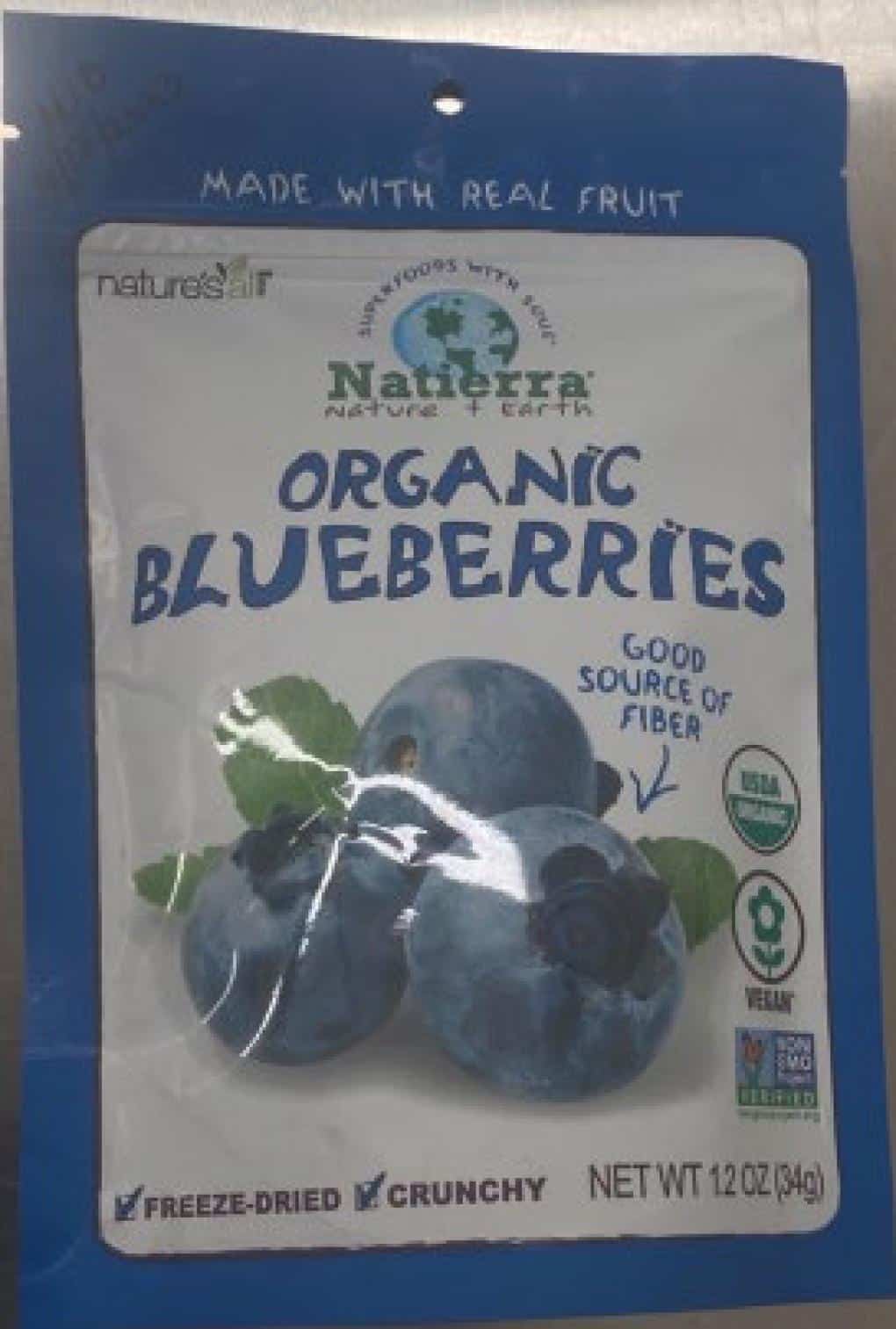 Natierra Organic Freeze-Dried Blueberries Recalled for Lead Poisoning Risk