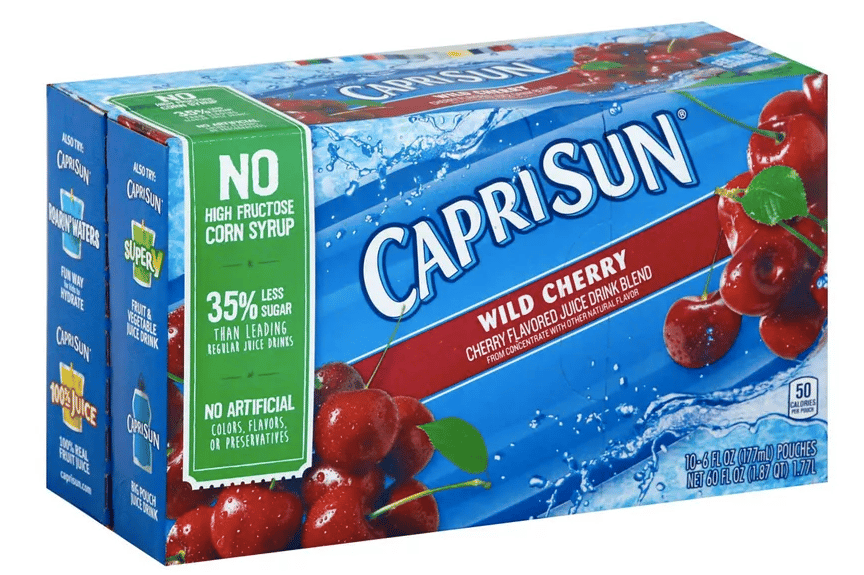 Capri Sun Recalls Wild Cherry Juice Pouches for Cleaning Solution Contamination 