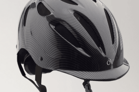 Recalled Ovation Protégé equestrian helmet in metallic finish