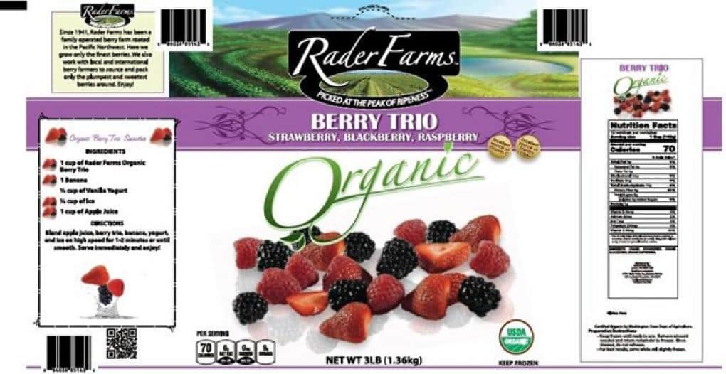 Rader Farms Berry Trio Recall