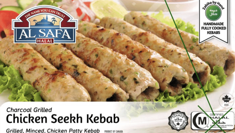 Al-Safa Chicken Kebabs Recalled for Food Poisoning Risk