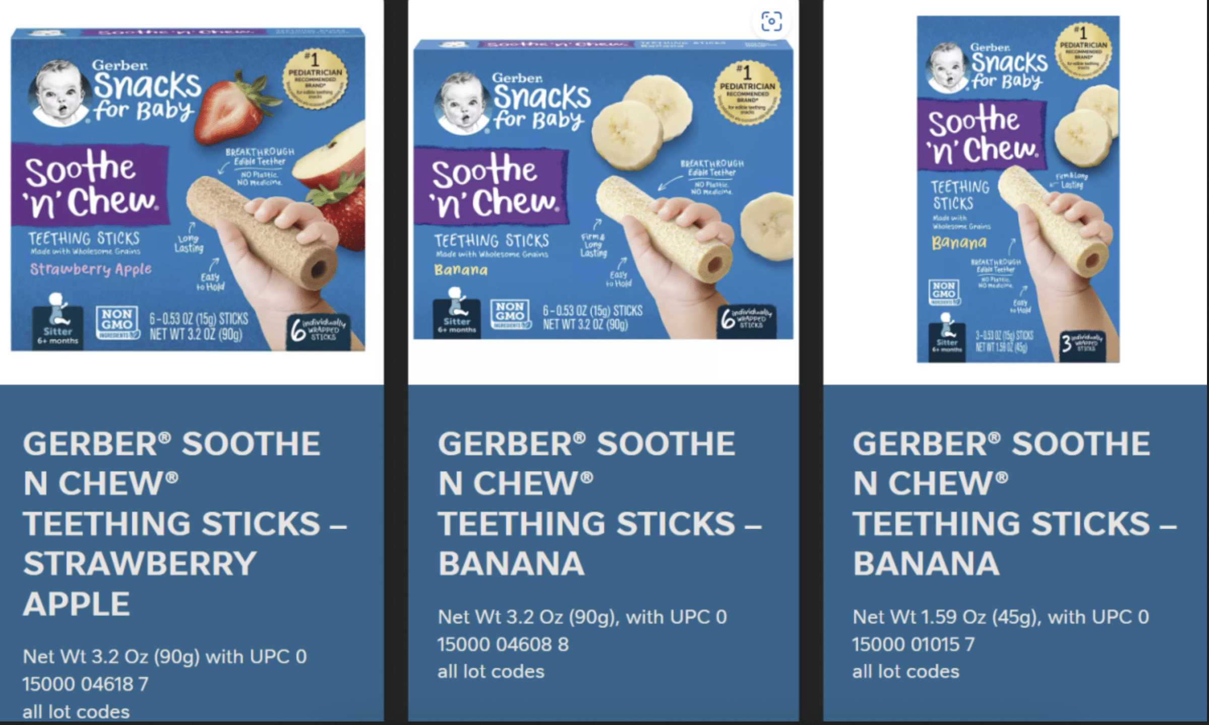 Gerber Teething Sticks Recalled After Reports of Babies Choking